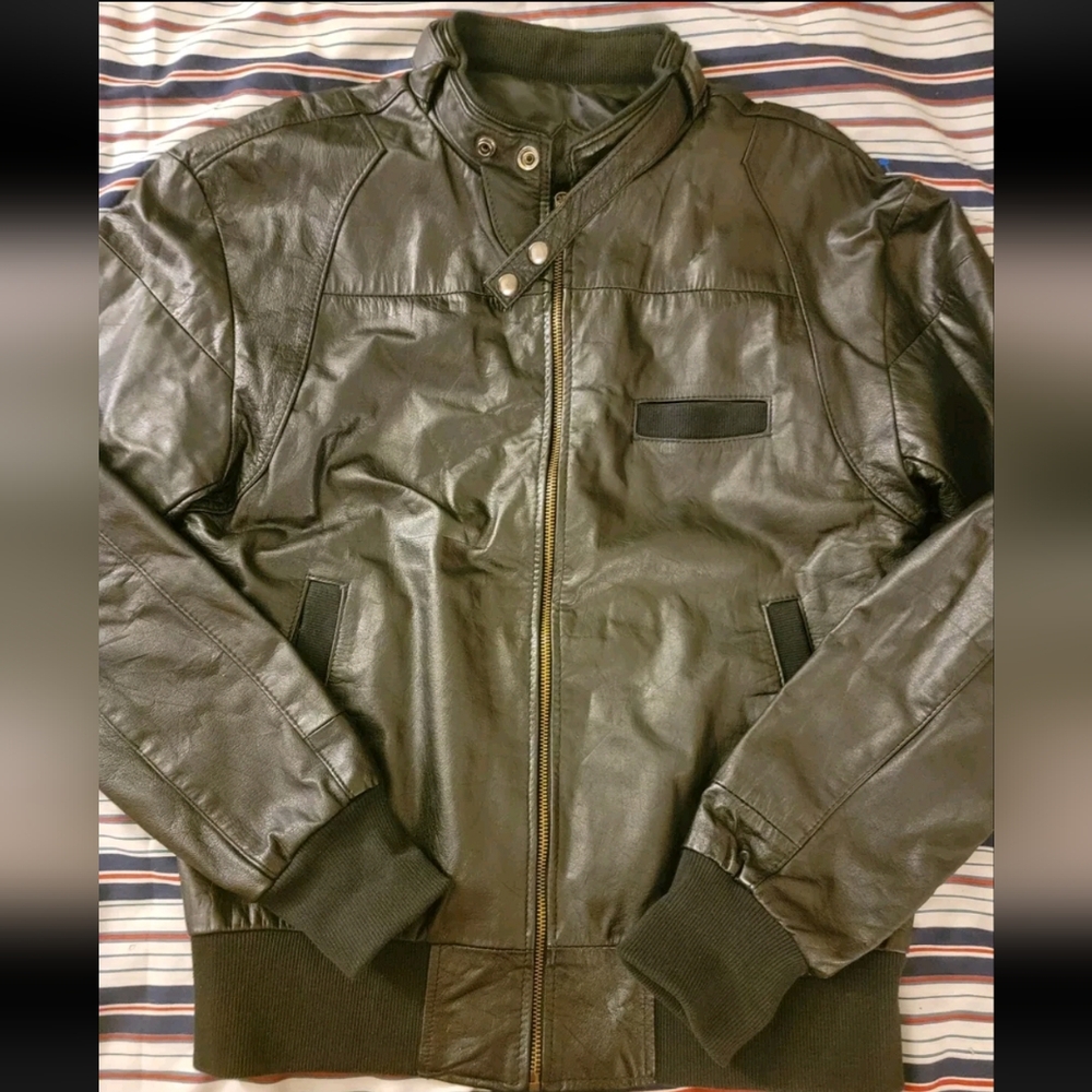 Pelle NY Milano NWOT! Men's Leather Jacket in Black. Sz 42. R2S!!